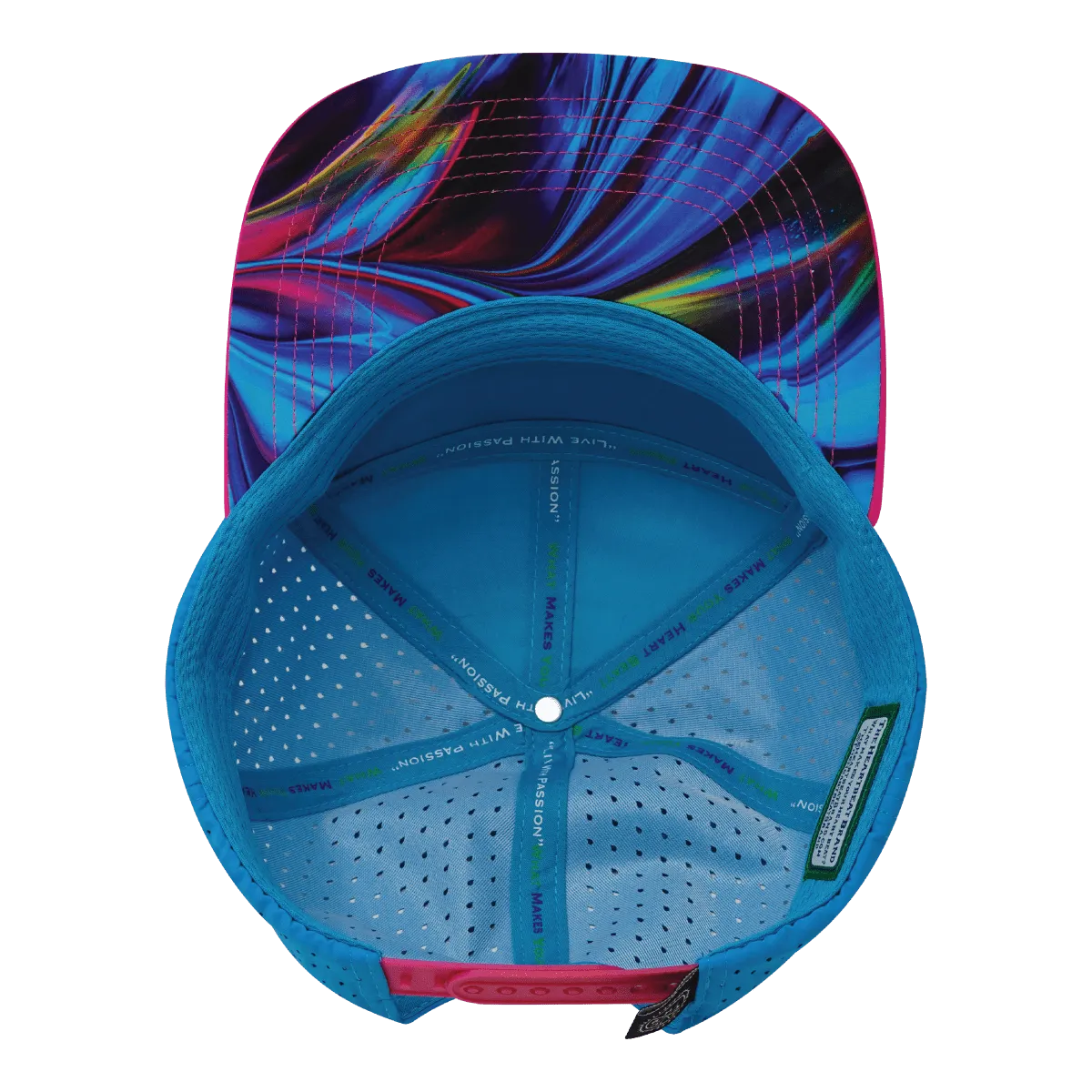 **YOUTH** Color Vibes Hat | Flat Bill | Feather Glow - Neon Pink - White - Neon Blue